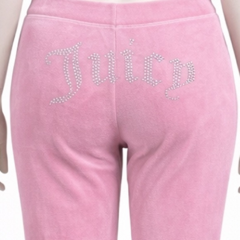 Juicy Couture OG Pink Velour Track Pants – Big Bling Logo, XL NWT, Y2K - Picture 3 of 8